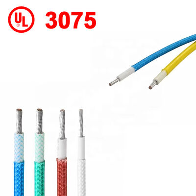 Cable de silicona y fibra de vidrio trenzada UL3075 10AWG con voltaje nominal de 600V y clasificación de temperatura de 200C para calentadores industriales