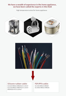 Silicone Rubber Insulated Wire Used In Home Appliance/Lighting/Heater Tinned Copper High Temperature Electric Wires